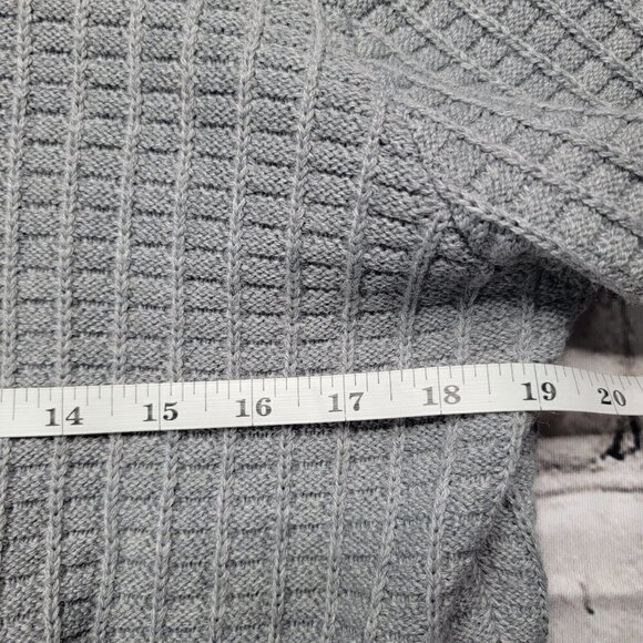 Brax James Virgin Merino Wool Blend Gray Shawl Collar Knit Button Cardigan Sz L - Picture 14 of 16